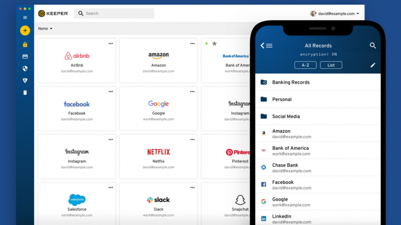 Keeper Security password manager for online accounts