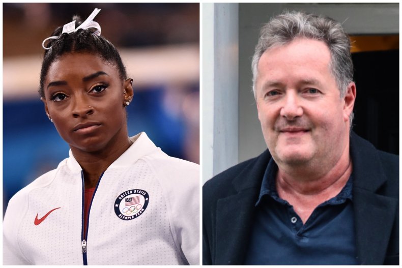 Simone Biles and Piers Morgan