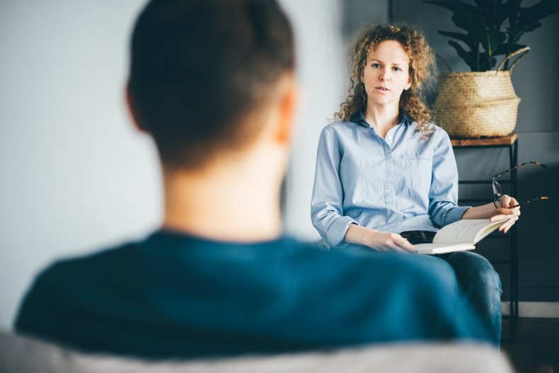 Psychologist with client.