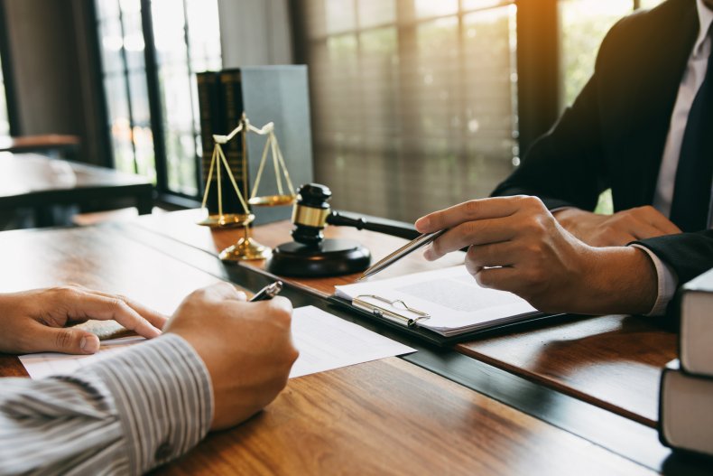 Lawyer giving client advice