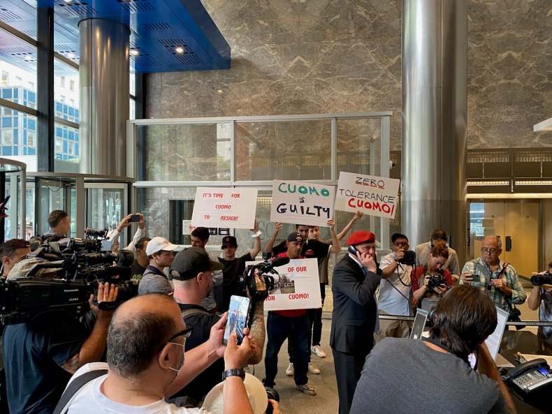 Curtis Sliwa Protest Enters Cuomo's Office