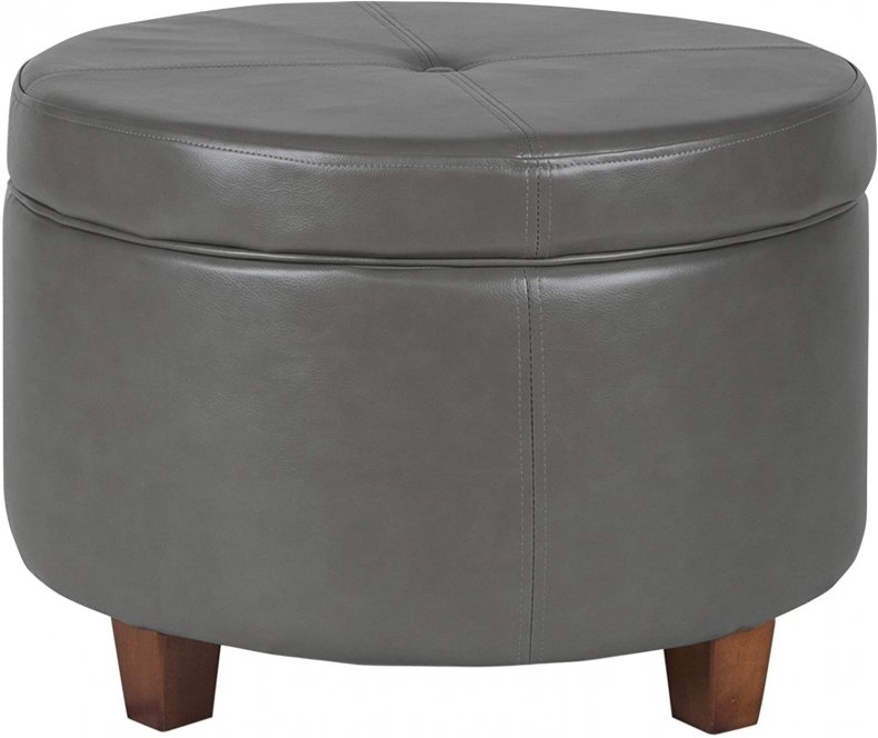 Leatherette Ottoman