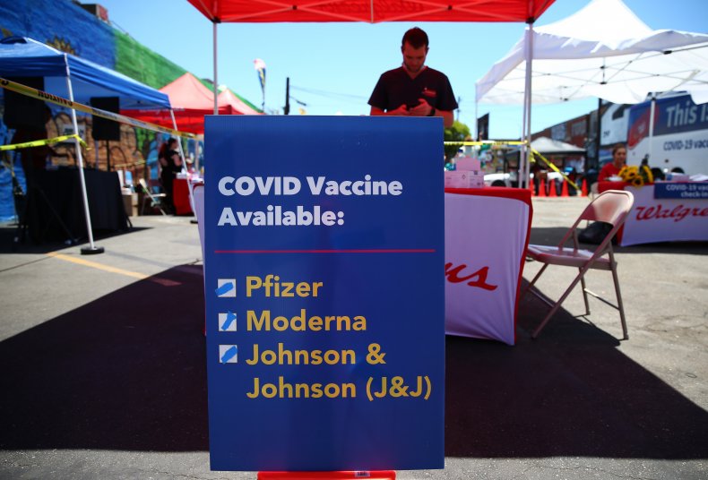 A COVID vaccine sign in LA.
