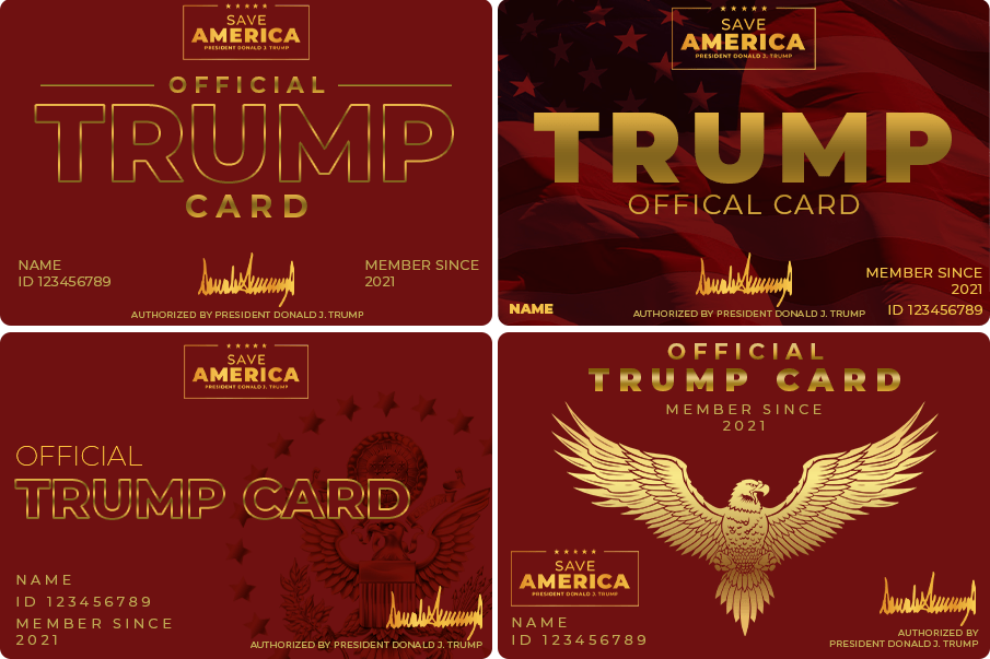 5 THE TRUMP ONE CARD GOLD BLANK no names or #s Collectors Piece FREE SHIP!!! 