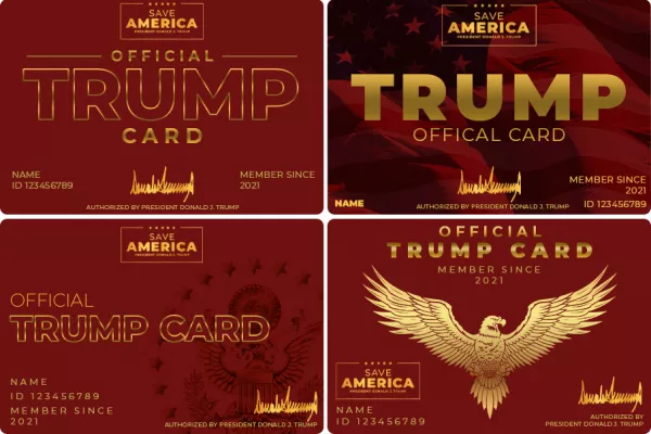 Tarjetas de patrocinador oficial de Donald Trump