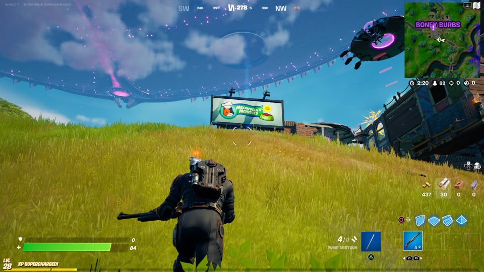 where are the alien billboards in fortnite , what time does the pele cup start in fortnite