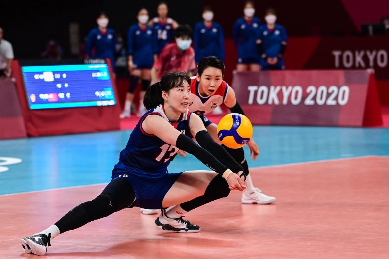 South Korean volleyball player at Tokyo 2020.
