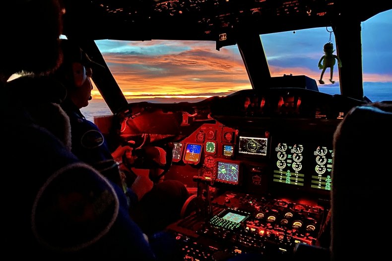 An NOAA Hurricane Hunters aircraft