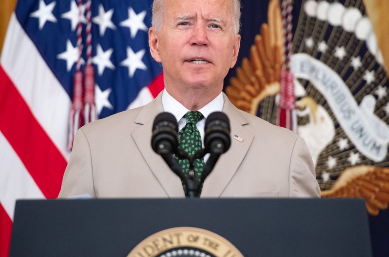 Biden wears a tan suit