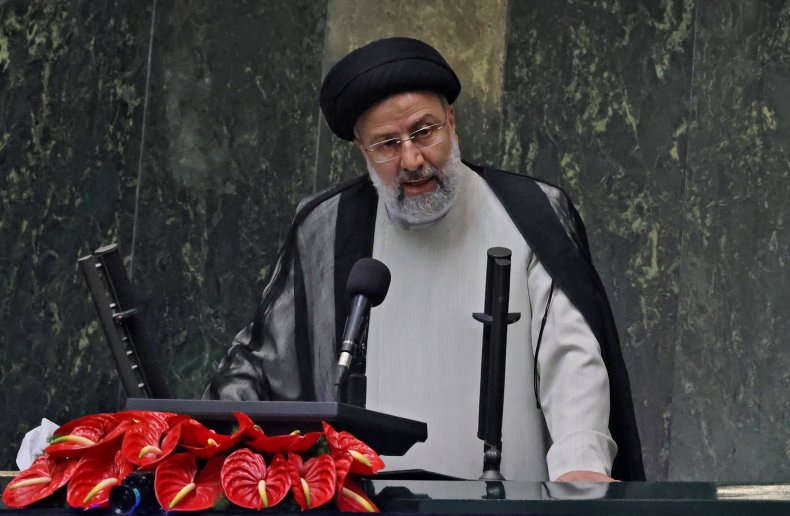 Iran's newly elected President Ebrahim Raisi speaks