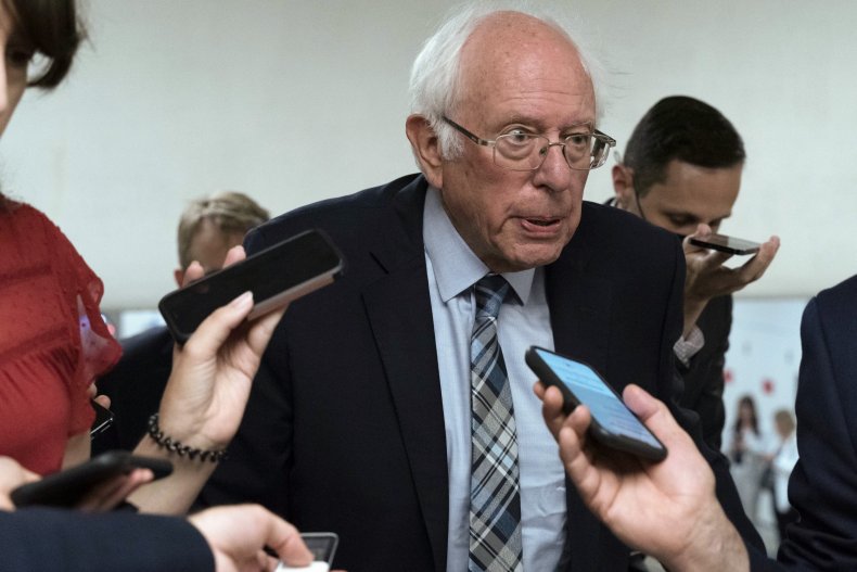 Bernie Sanders Before Infrastructure Test Vote