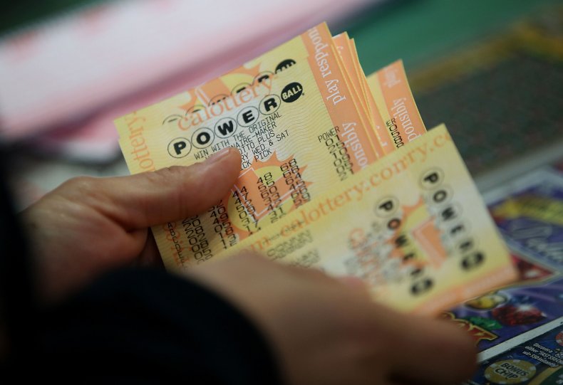 A customer buys Powerball tickets.