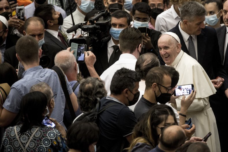 Pope Francis at his weekly general audience.