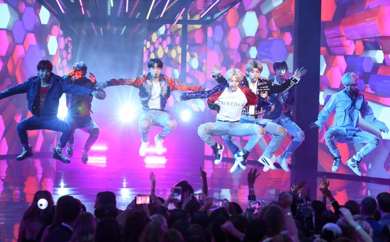 BTS at the 2017 American Music Awards.