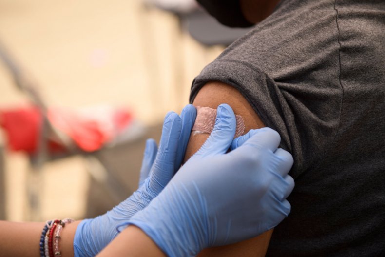 Person receives vaccine
