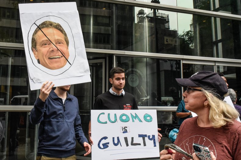 Protestors Rally At Gov. Cuomo's New York 