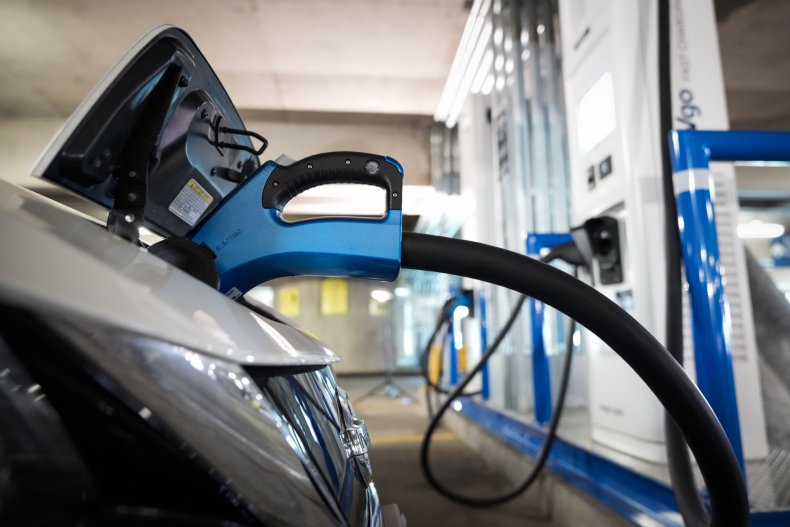 Electric vehicles are displayed