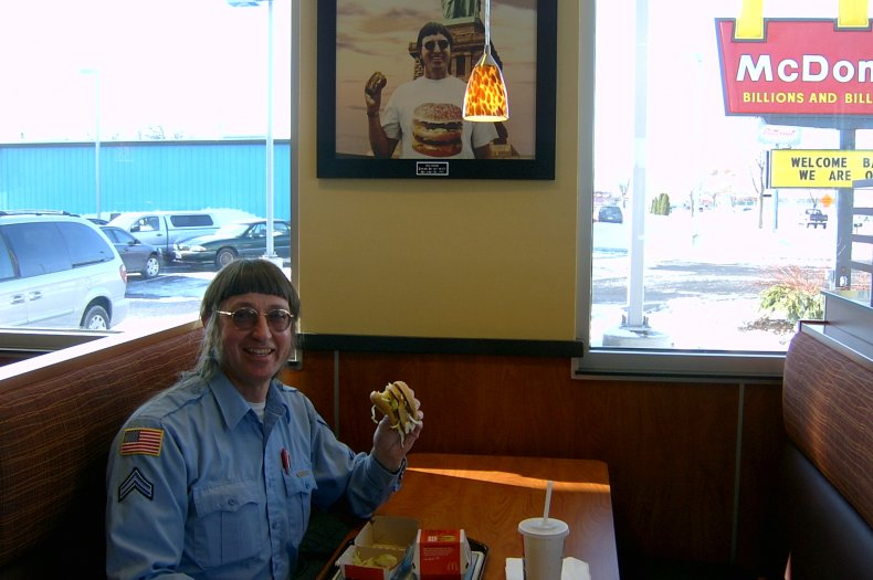 Photo of Donald Gorske at McDonald's.