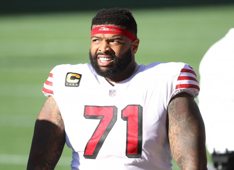 Trent Williams playing for San Francisco 69ers