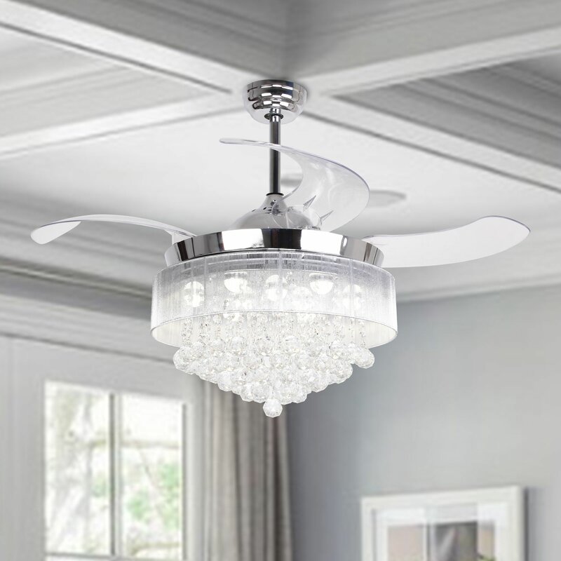 wayfair white ceiling fan with light