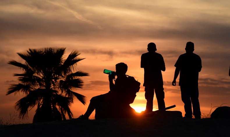 A sunset during 2021 California heat wave.