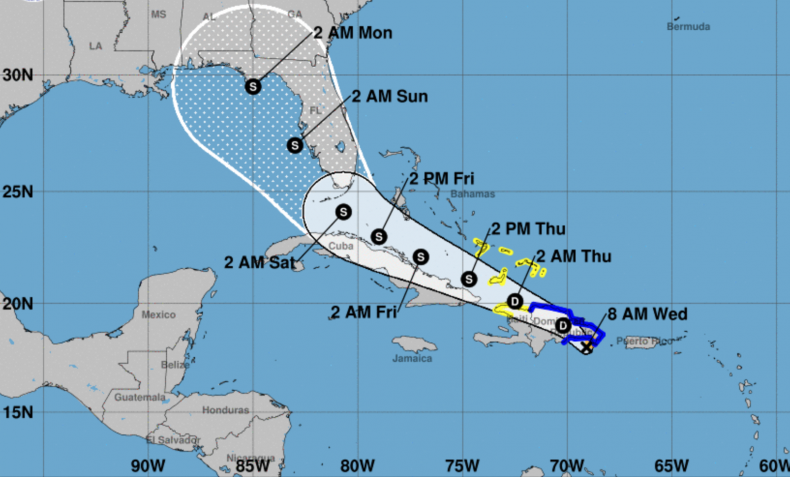 Storm Fred probable path