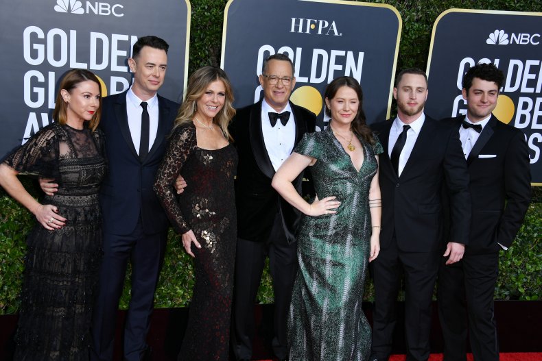 Tom Hanks, Rita Wilson and their family.