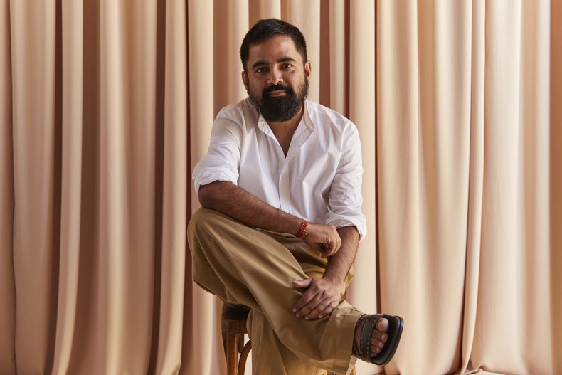 Sabyasachi Mukherjee poses ahead of H&M collection