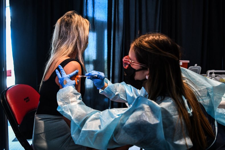 Vaccine in Miami, Florida is administered