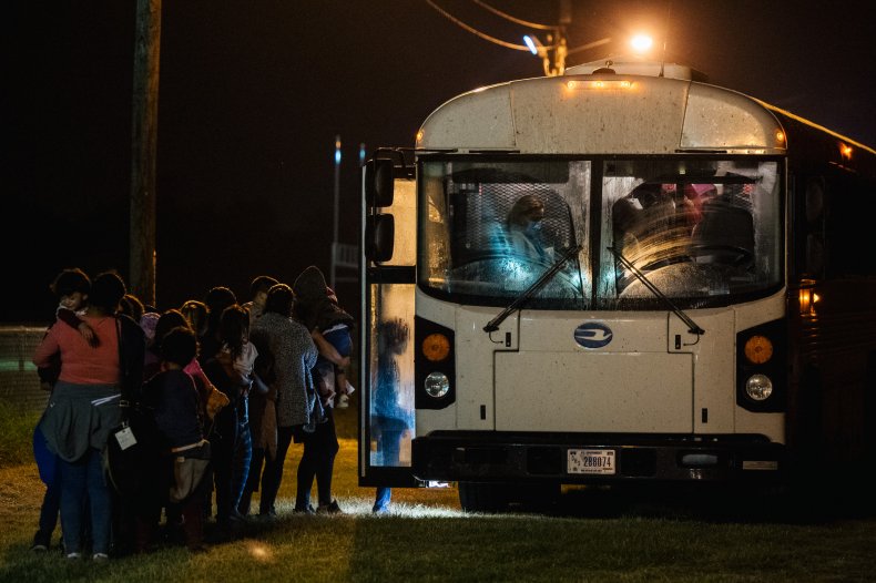 Migrants Boarding Bus