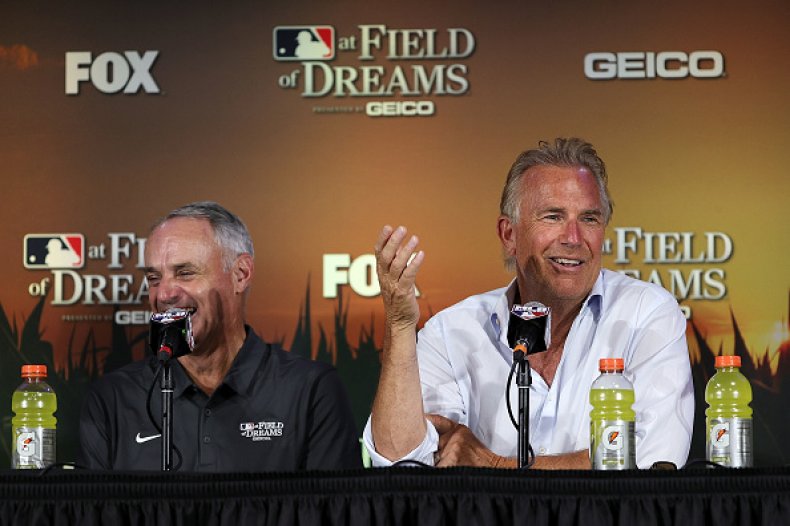 Field of Dreams' Game: Kevin Costner Cusses on Live TV Pregame Show
