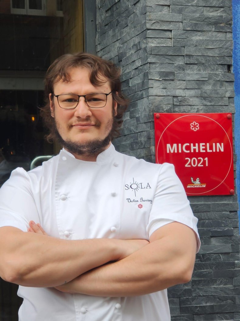 Chef Victor Garvey outside restaurant SOLA