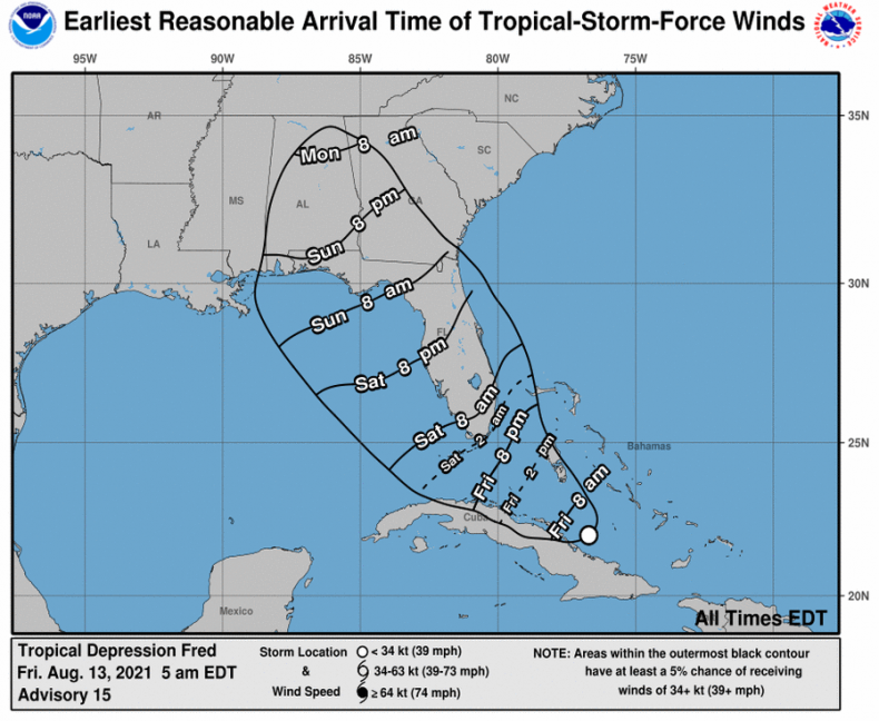 Storm Fred map