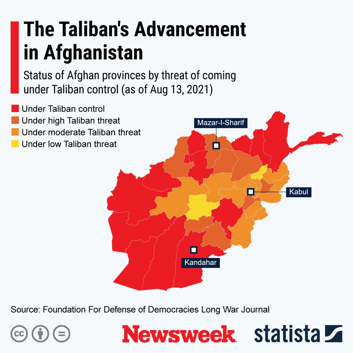 Map Shows Taliban Advancement in Afghanistan