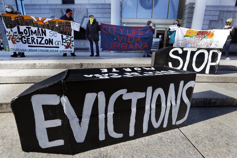 Eviction protestors
