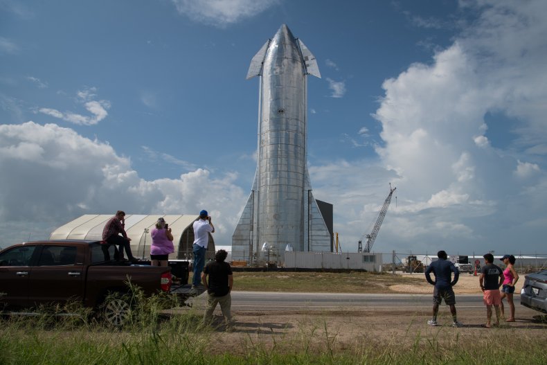 A prototype of SpaceX's Starship spacecraft.
