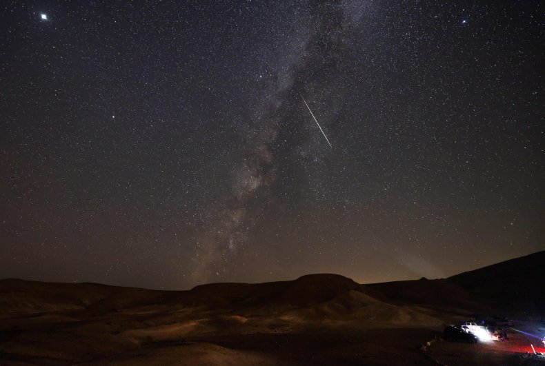 A Perseid meteor above Israel