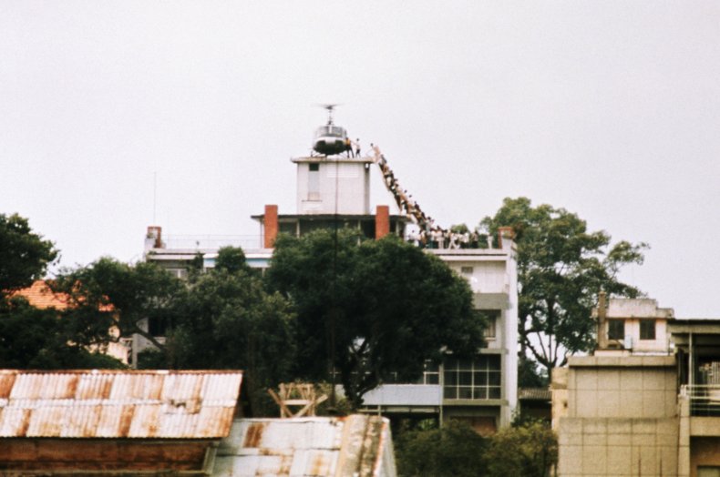 CIA employee helps Vietnamese evacuees flee Saigon.