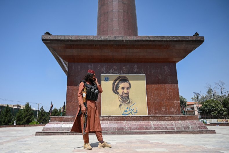 Taliban Fighter Stands in Kabul