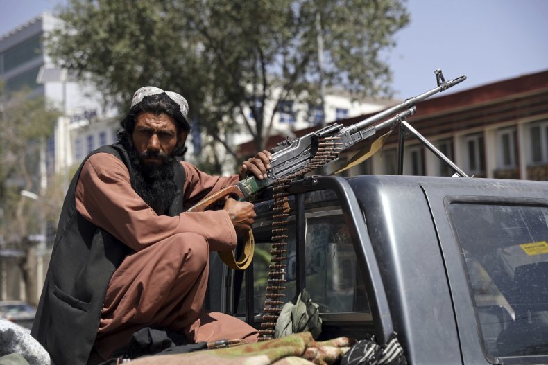 Taliban Fighter With Machine Gun