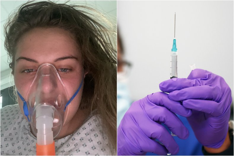 Pharmacist administers COVID vaccine