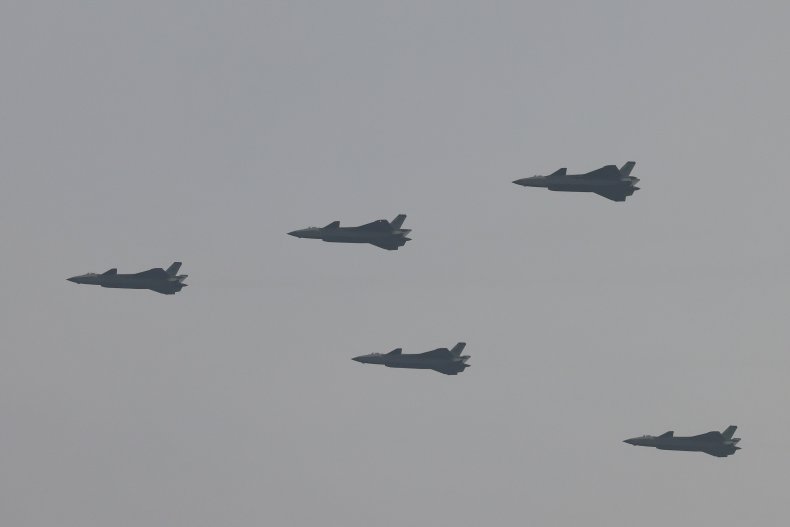 China Air Force Jets In Military Parade