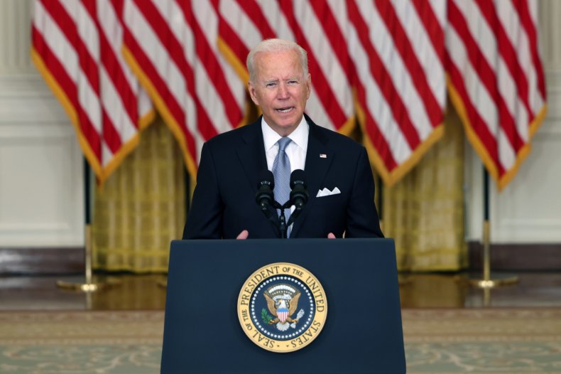 Joe Biden delivers speech from White House.