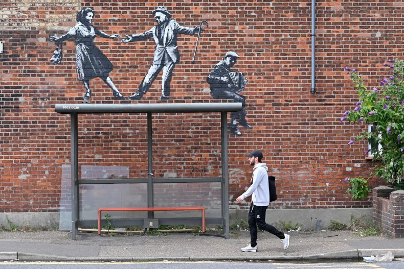 Banksy Spraycation Bus Stop