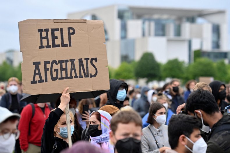 "Help Afghans" Sign in Berlin