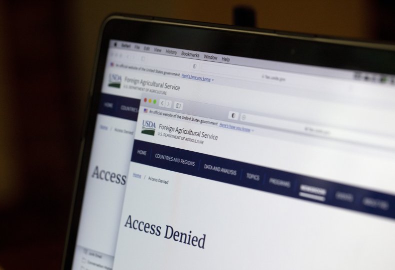 U.S. Department of Agriculture Website: "Access Denied"