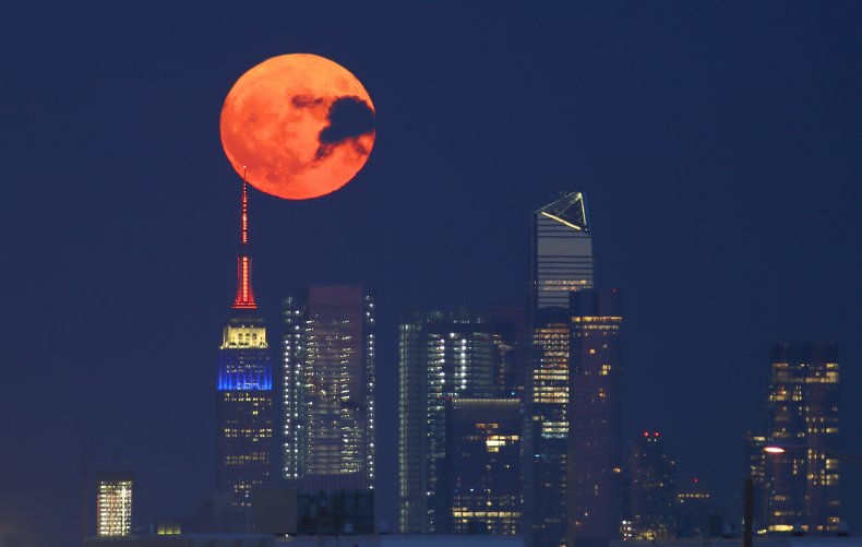 A full moon over New York City
