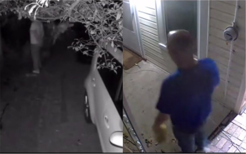 Mystery man lurking outside woman's home.