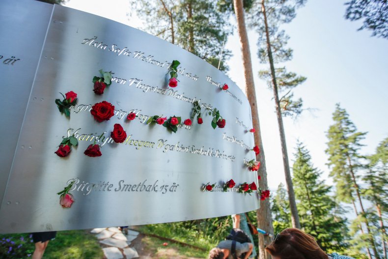 Utoya, Norway memorial on 22 July 2021