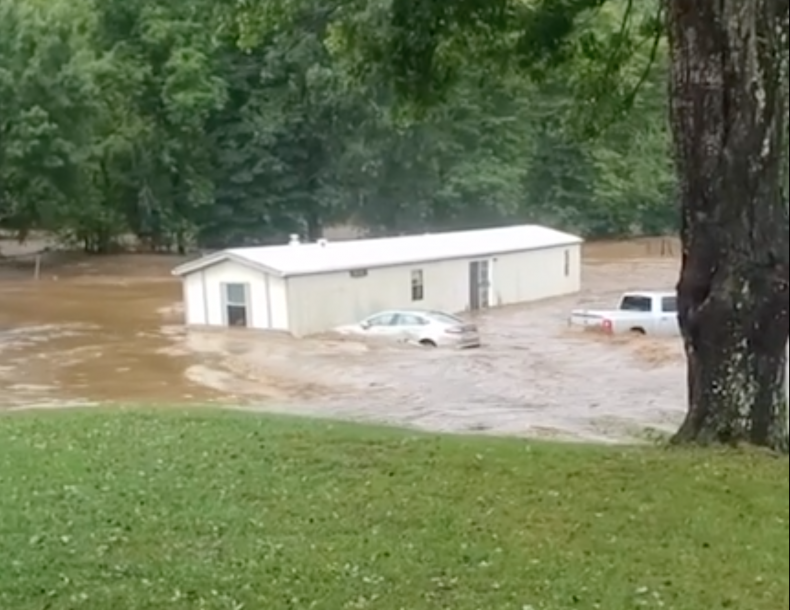 House swept away